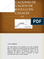 Aplicaciones de Ecuacion de Bernoulli en Canales