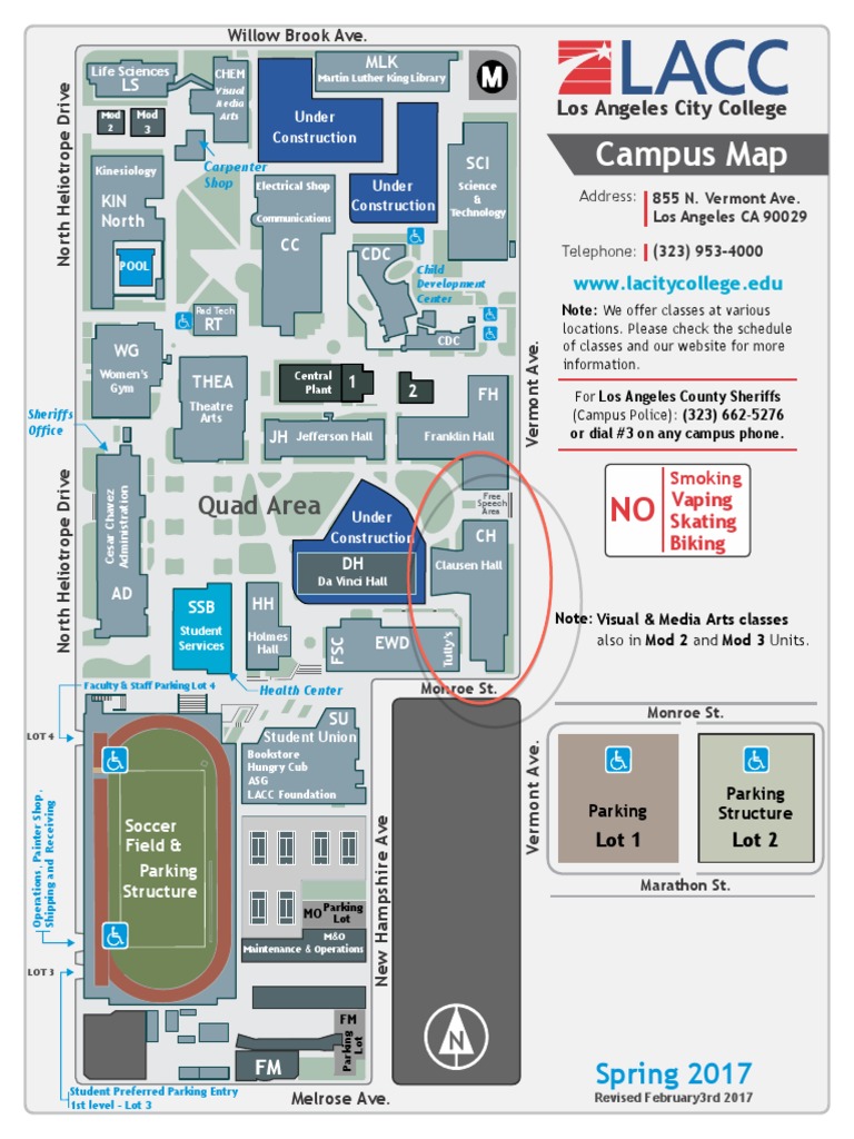 LACC Campus Map Clausen Hall PDF