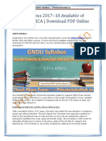 GNDU Syllabus