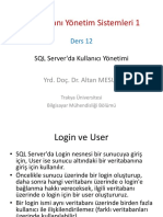 Ders 12 - SQL Server'Da Kullanıcı Yönetimi