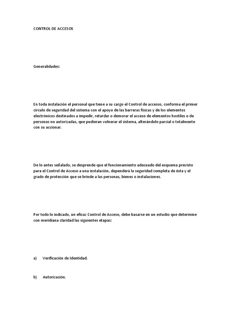 Manual de Control de Accesos en Seguridad | PDF | Vigilancia | Policía