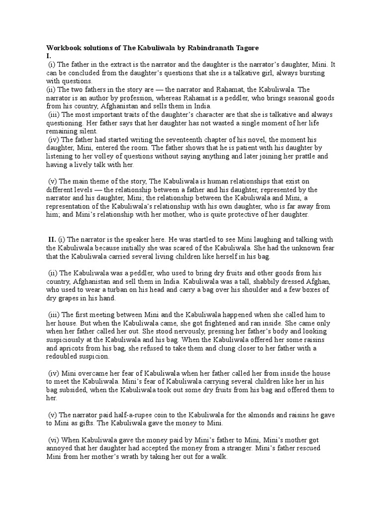 Kabuliwala Notes | PDF | Kidnapping | Robbery