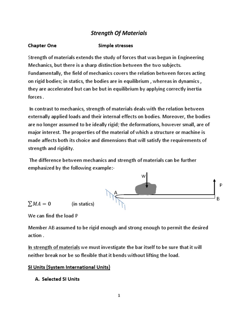 Strength of Materials | PDF | Stress (Mechanics) | Strength Of Materials