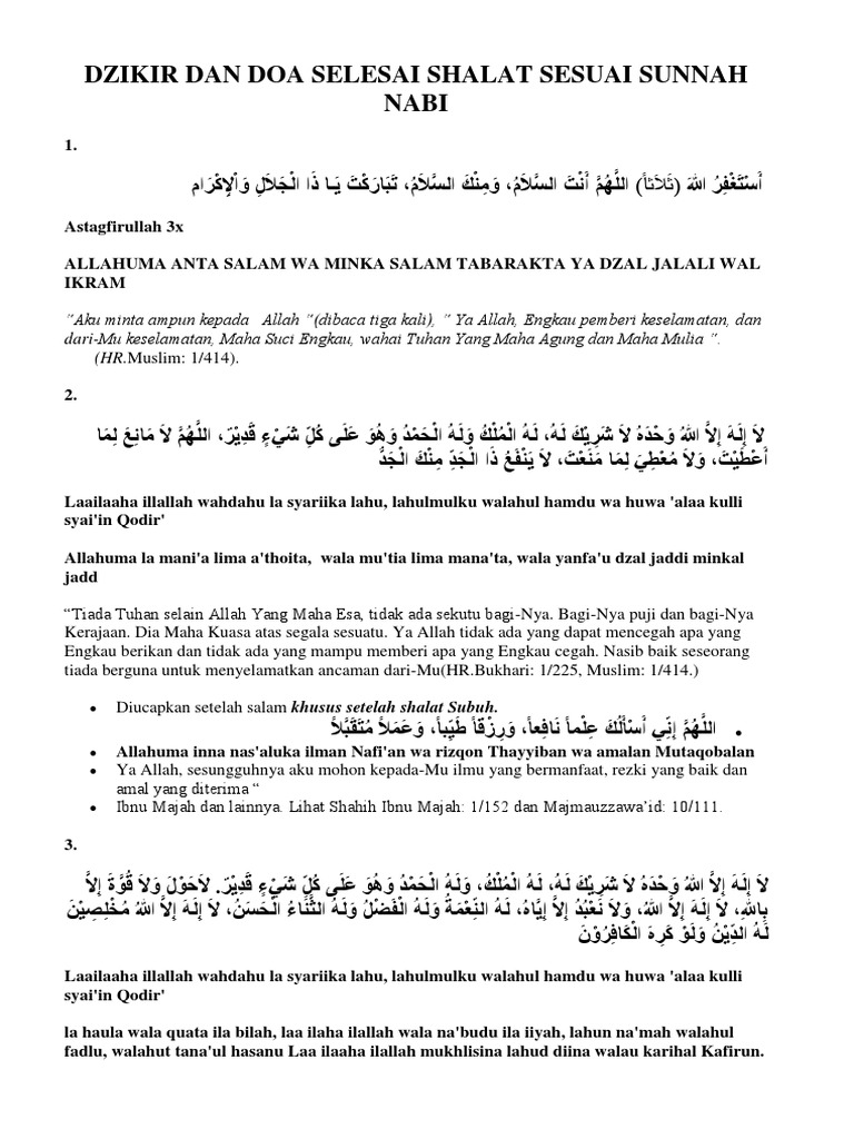 Dzikir Dan Doa Selesai Shalat Sesuai Sunnah Nabi