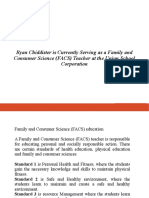 Ryan Chiddister Is Currently Serving As A Family and Consumer Science (FACS) Teacher at The Union School Corporation