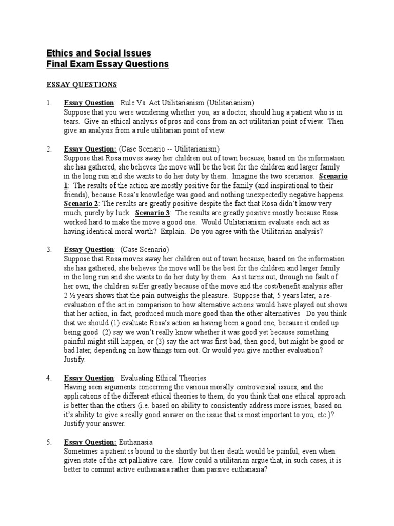 ethics essay examples