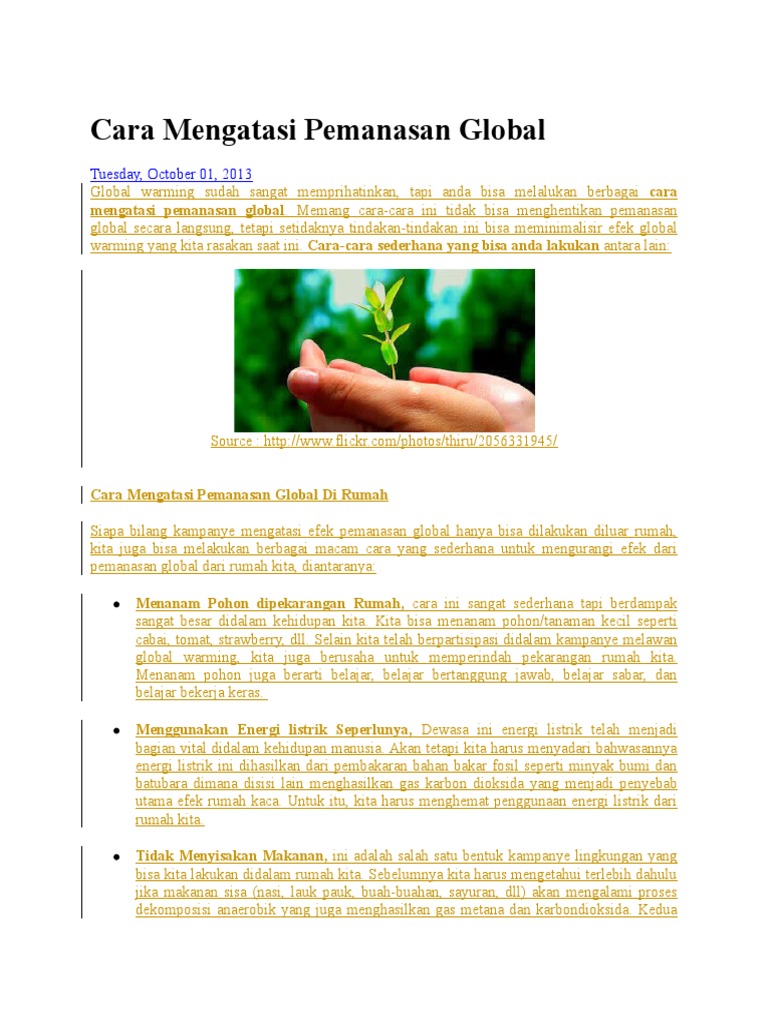 Cara Mengatasi Pemanasan Global Pdf