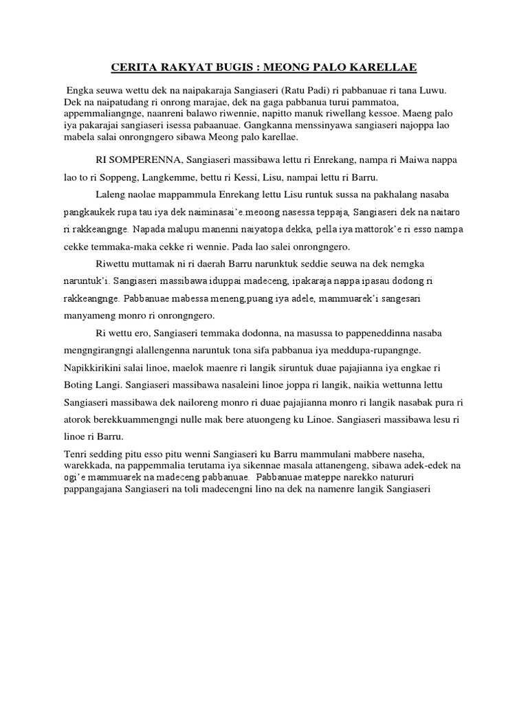 Cerita Rakyat Bugis Pdf