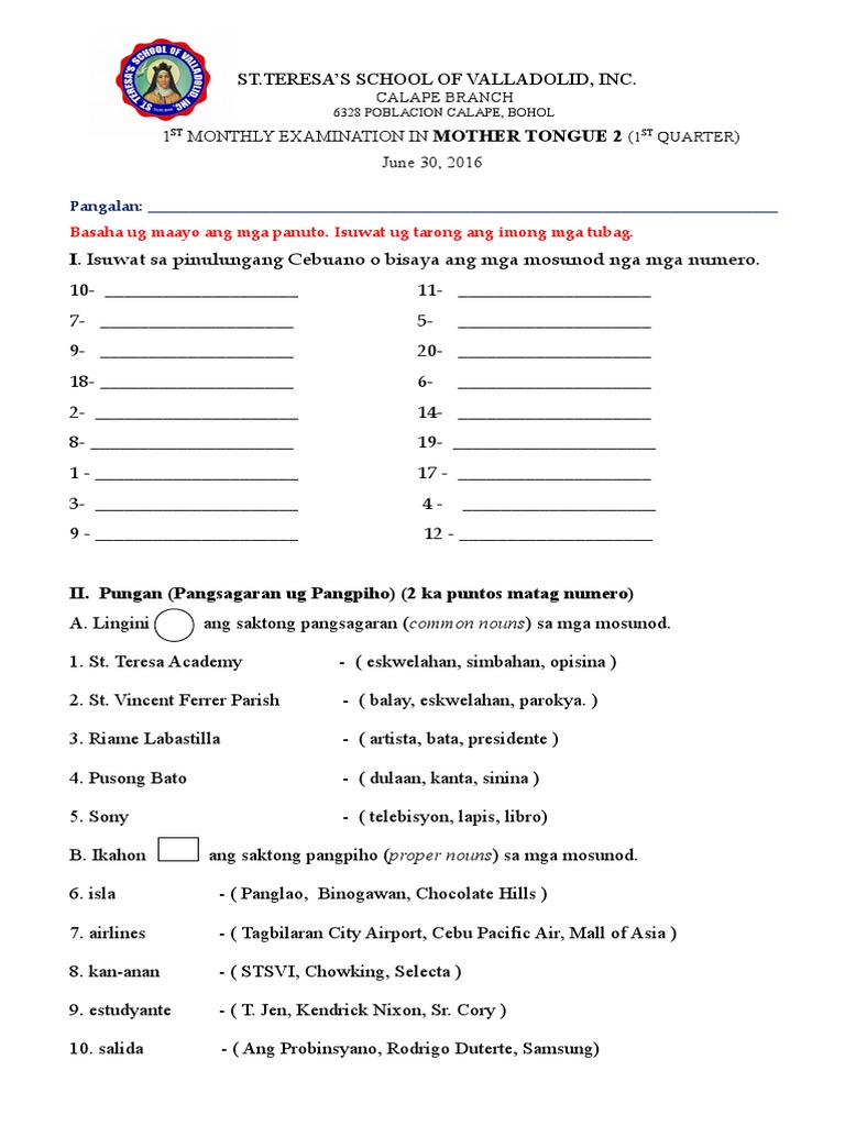 Our Mother Tongue Worksheet