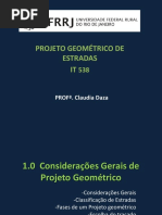 Slides Projeto Geométrico de Estradas - Claudia Daza