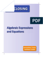 (8.5) Gap Closing - Algebraic Expressions - Very Good Diagnostic Teacher Guide PDF