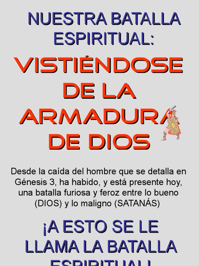 Armadura de Dios en la Batalla Espiritual | PDF | Demonios | Cristo ...