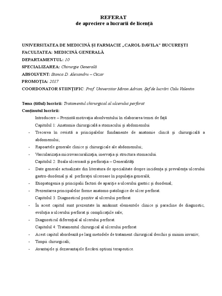 Referat Lucrare de Licenta (Model) | PDF