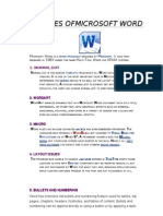 Features of Microsoft Word