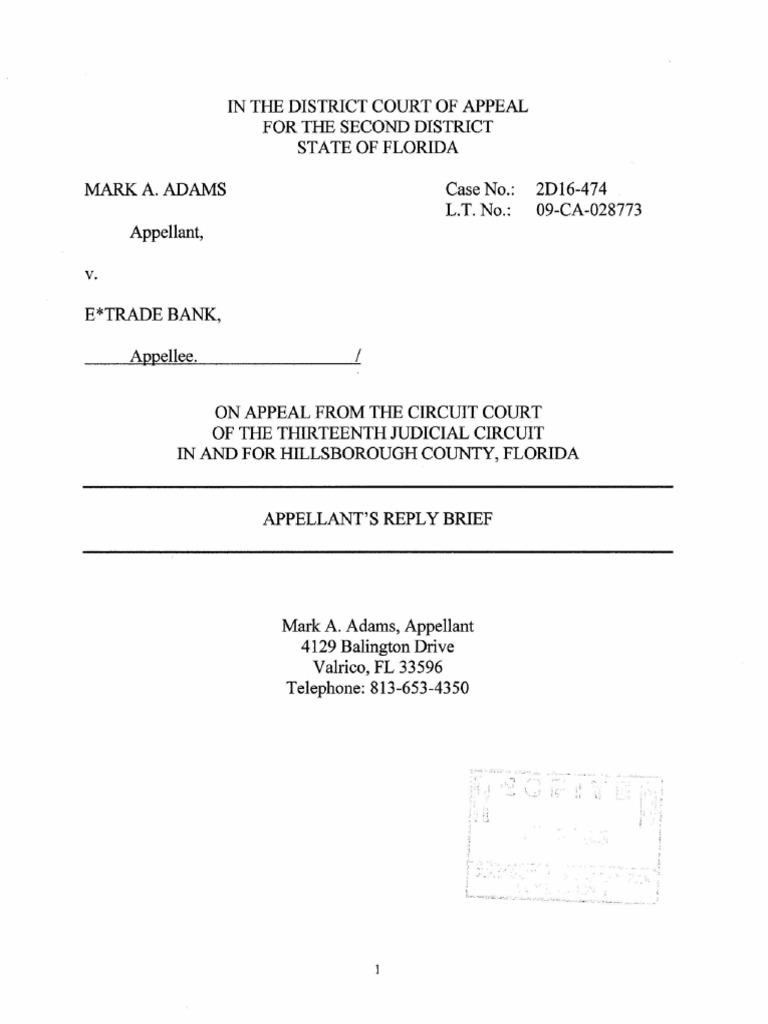 Reply Brief On Appeal of Non-Final Order Denying Motion To Quash ...