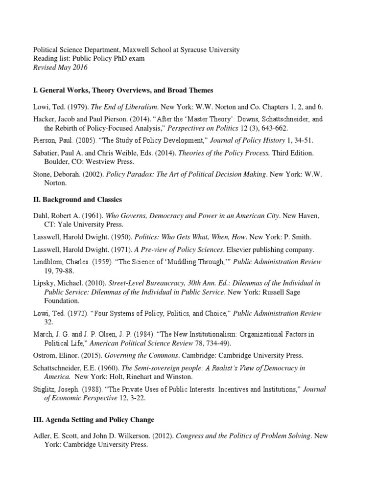 english phd reading list