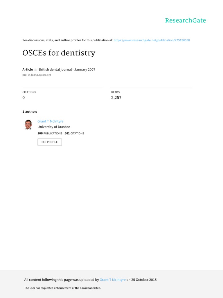 OSCEs for Dentistry Orthodontics Dentistry