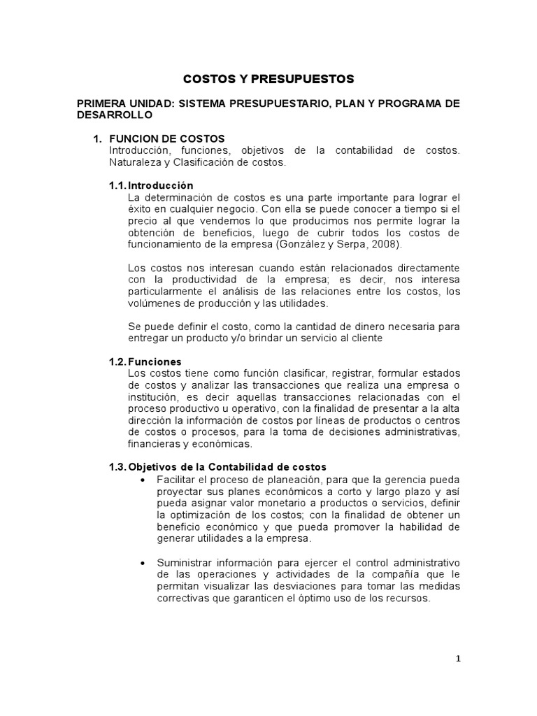 Contabilidad de Costos y Clasificación | PDF | Costo | Presupuesto