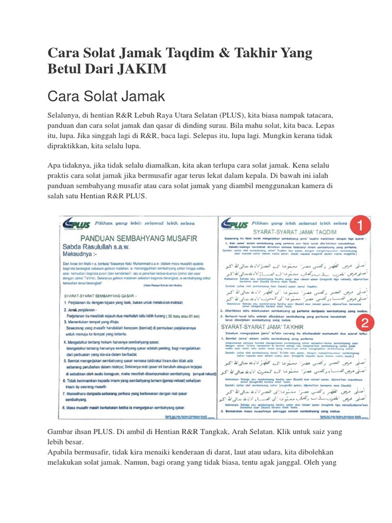 Cara Solat Jamak Taqdim Dan Taqkhir Pdf