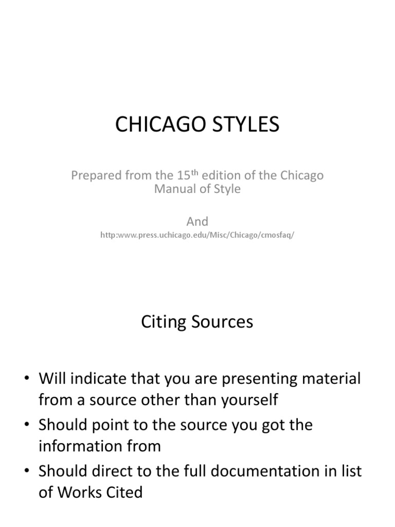 Chicago Style Citation Guide Overview | PDF | Citation | Information ...