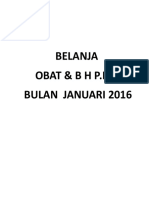 Belanja Obat & B H P.Lab Bulan Januari 2016