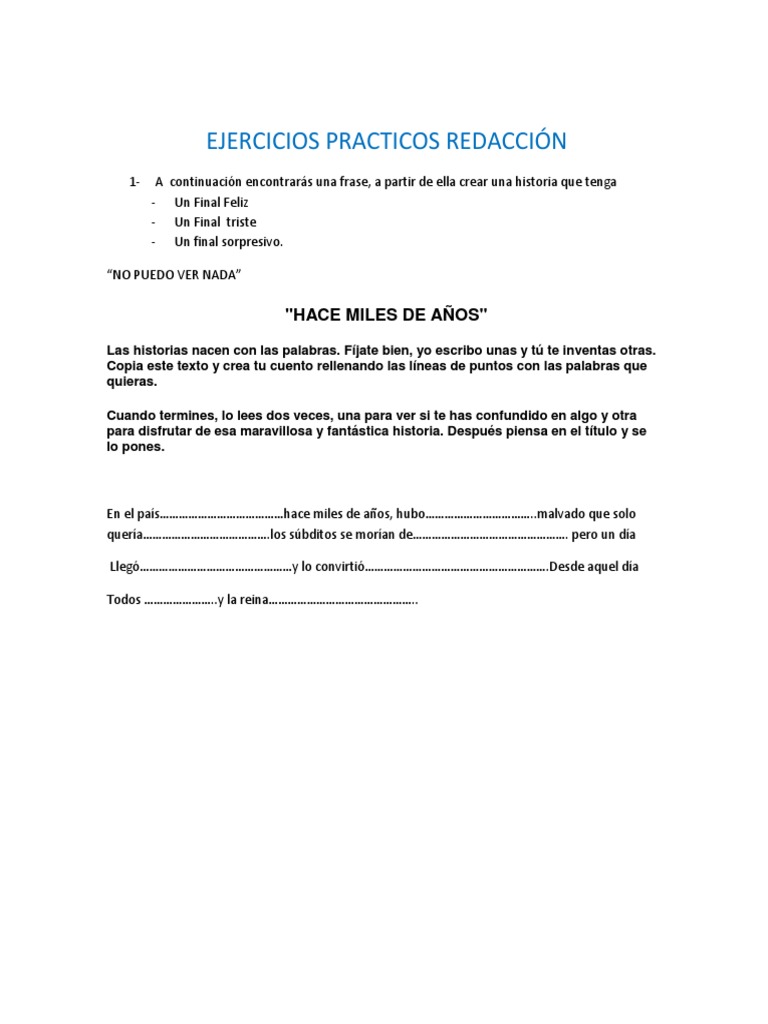 Ejercicios Practicos para Aprender A Redactar | PDF