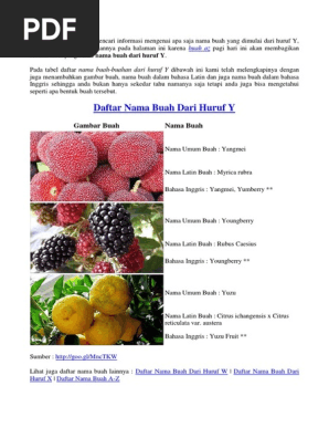 Nama Buah Dari Huruf Y Pdf