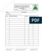 Formato de Solicitud de Materiales y Suministros PDF