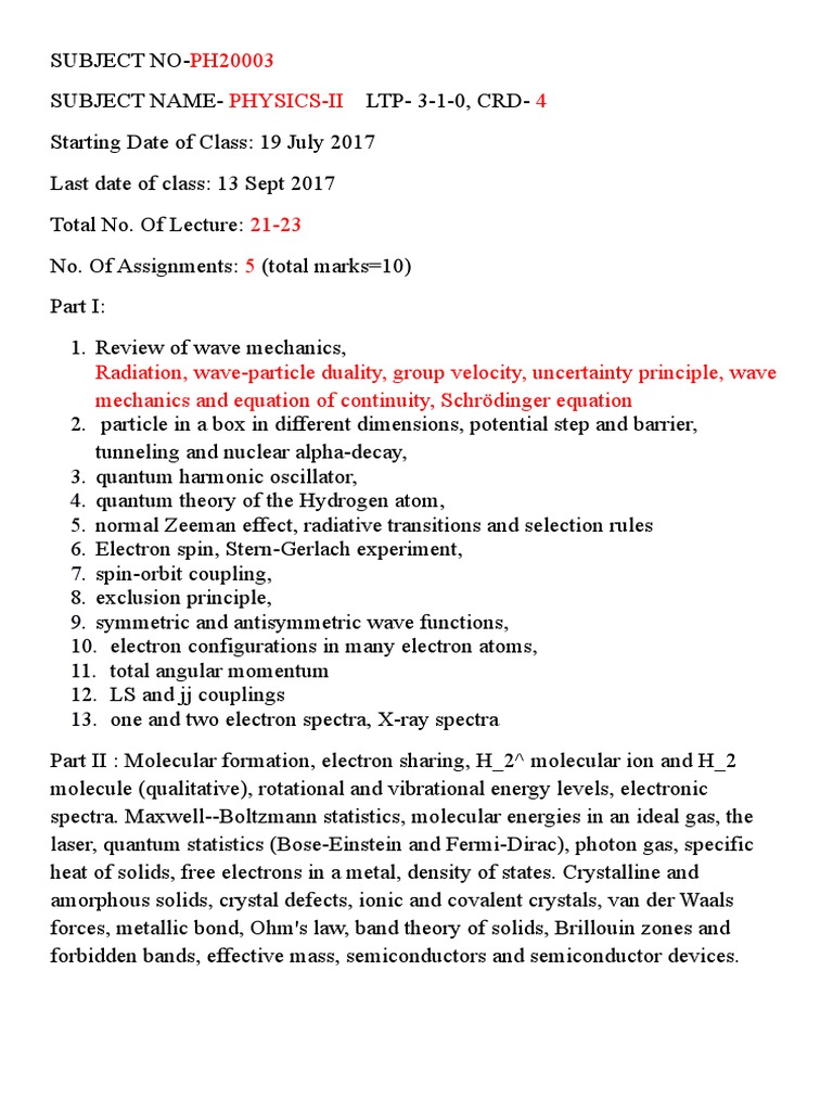 Physics II 2017 | PDF