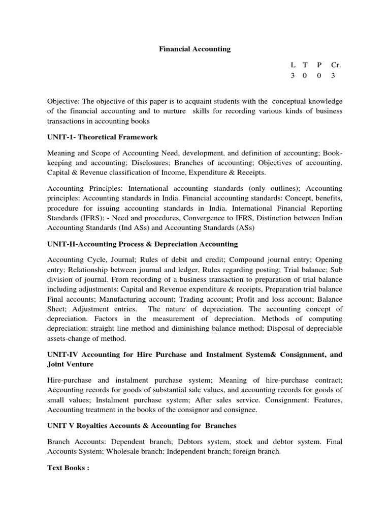 Financial Accounting Course Overview | PDF | International Financial ...