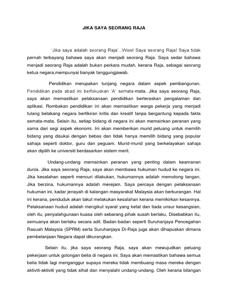 Jika Saya Seorang Raja