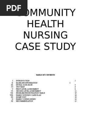 Case Study Community Health Nursing