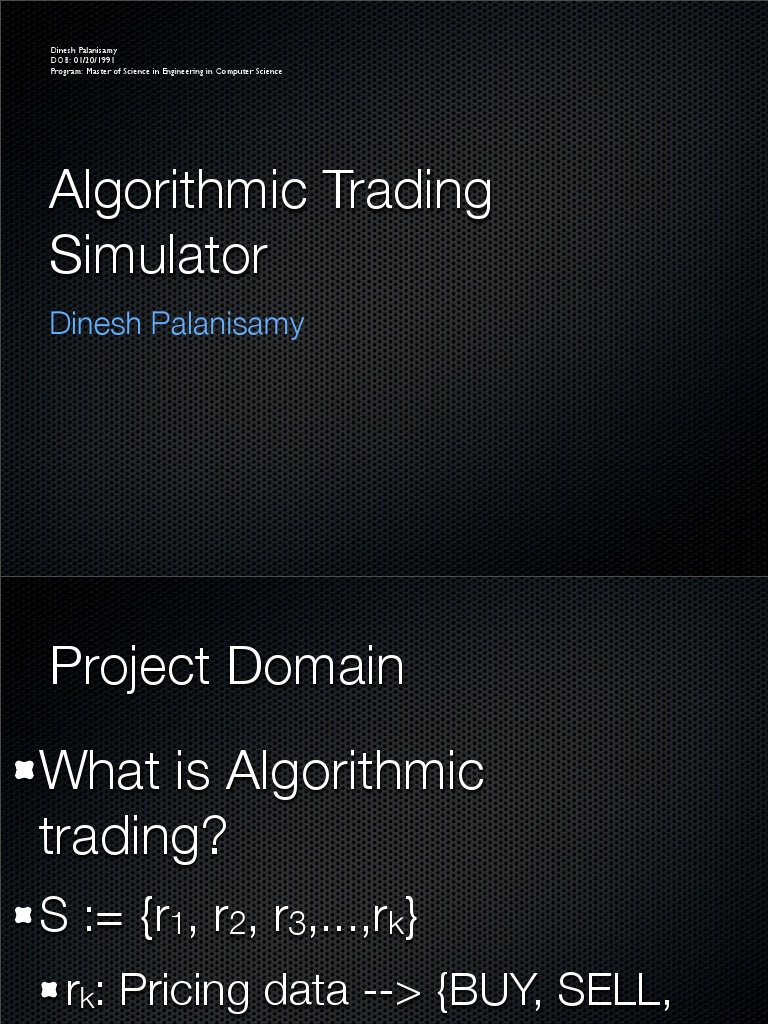 Algo Trading Simulator Overview | PDF
