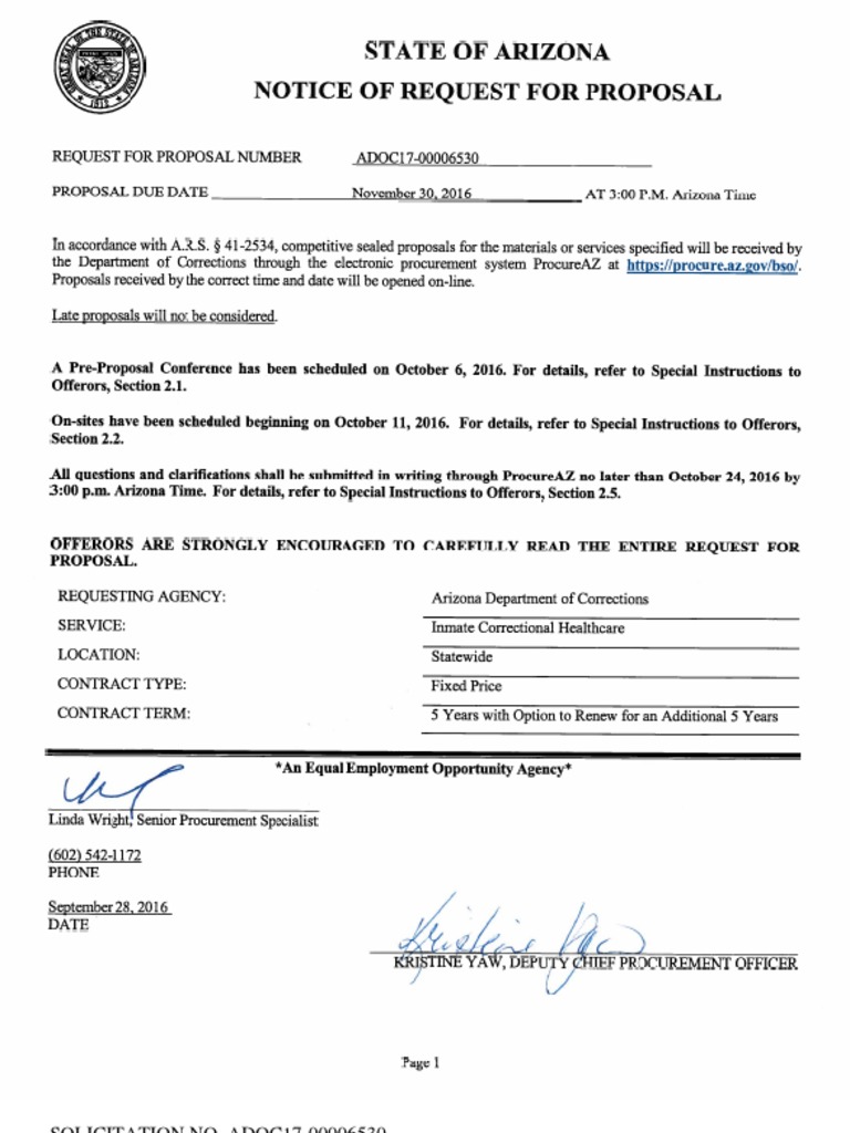 RFP Inmate Correctional Health ServicesFINAL 92816 LW Prison