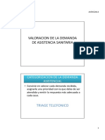 Valoración de la demanda de asistencia sanitaria y categorización de prioridades