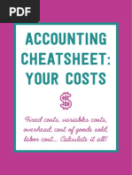 Accounting Cheatsheet: Your Costs