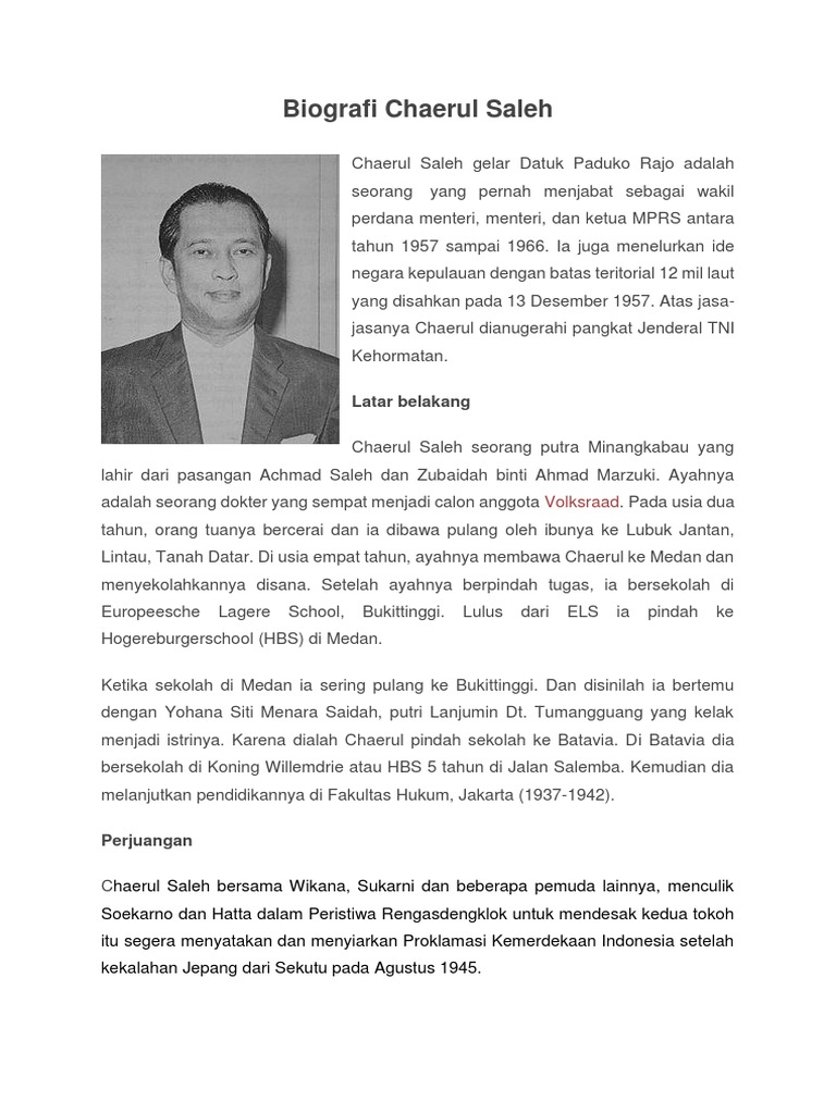 Biografi Chaerul Saleh