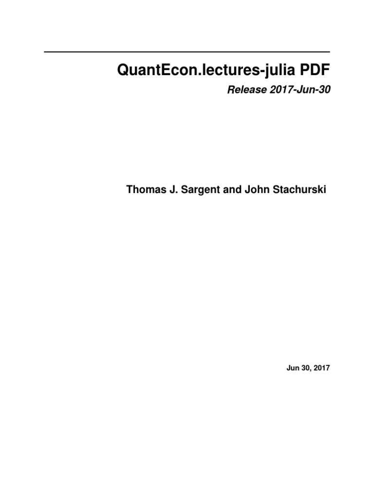 QuantEcon Julia Programming Lectures | PDF | Boolean Data Type ...