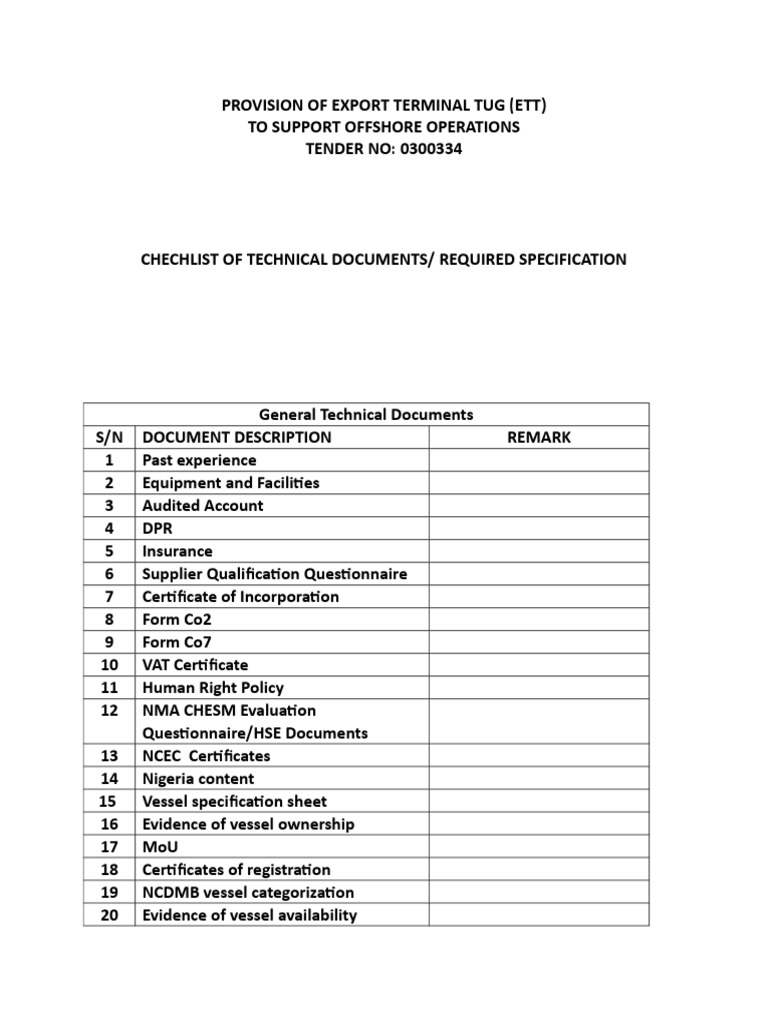 Export Terminal Tug Specifications | PDF | Marine Propulsion | Electric ...