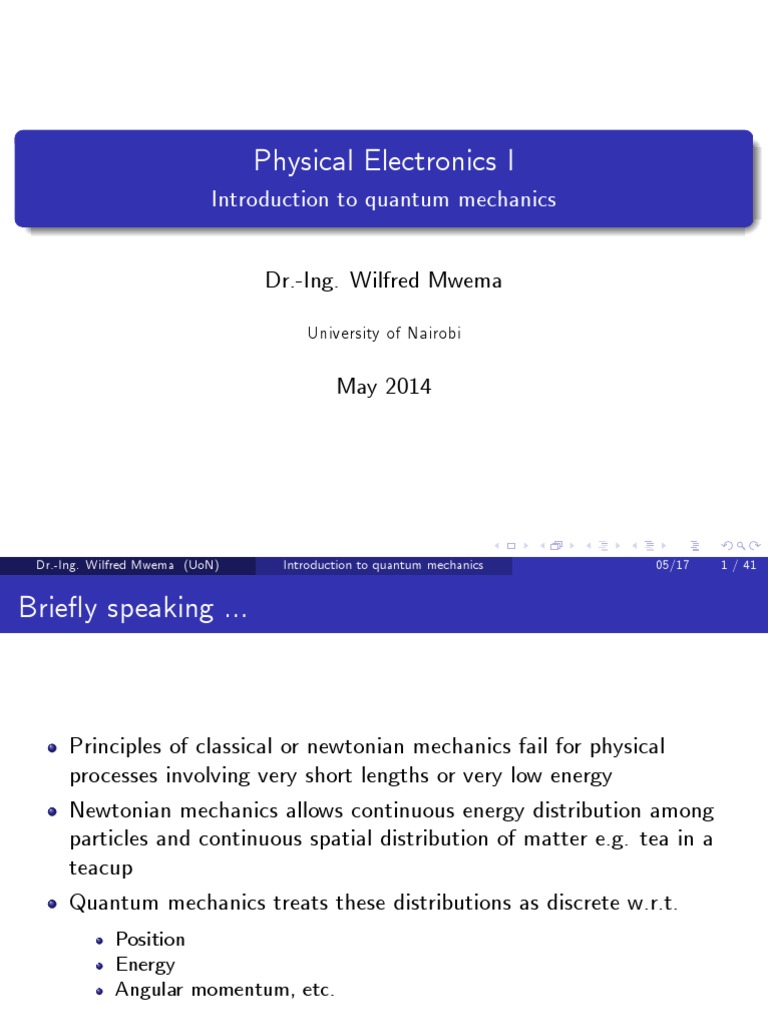 Quantum Mechanics Overview in Electronics | PDF | Waves | Wave Function