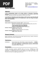 Resume Rohit Shukla