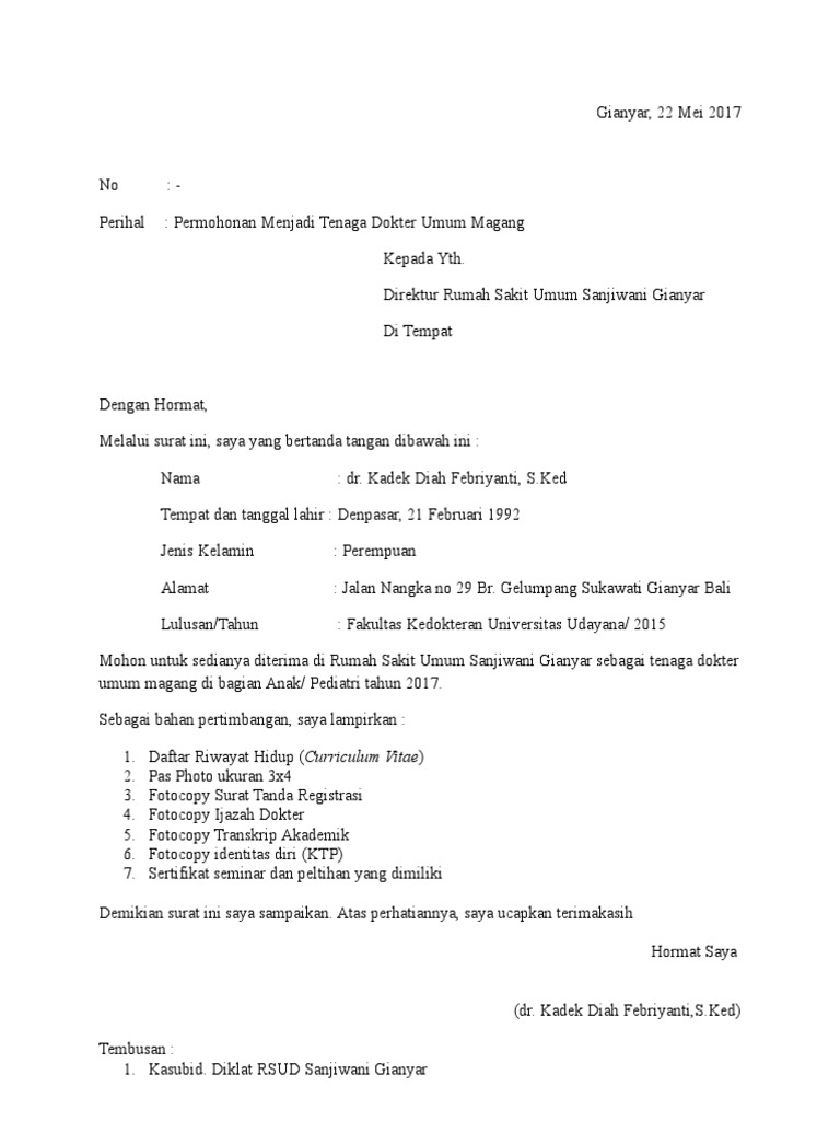 Surat Permohonan Magang | PDF | Sains & Matematika