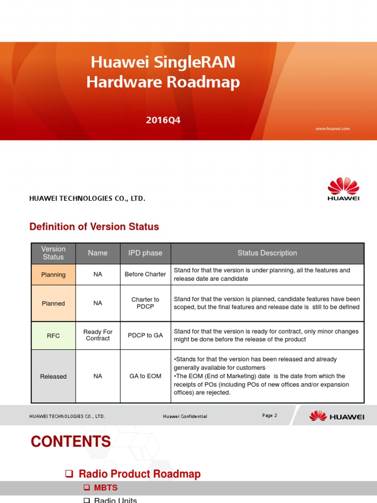 Huawei SingleRAN Hardware Roadmap (2016Q4) | PDF | Power Supply | Lte ...