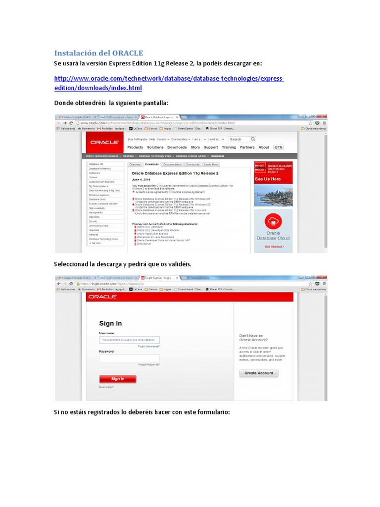 Instalación de Oracle 11g y SQL Developer | PDF | Microsoft Windows ...
