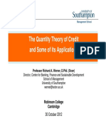 Richard Werner - The Quantity Theory of Credit and Some of Its Applications