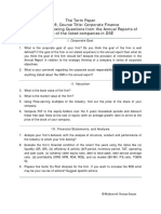 The Term Paper FIN 408, Course Title: Corporate Finance Answer The Following Questions From The Annual Reports of One of The Listed Companies in DSE
