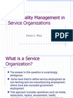 Total Quality Management in Service Organizations: Enrico C. Mina