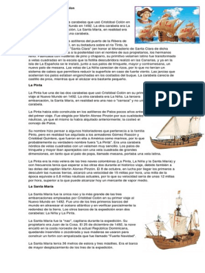 3 Carabelas de Cristóbal Colon | PDF | Cristobal colon | Edad del  descubrimiento