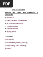 Java SE8 Features Prepare This Topics and Implement It (Practicals) 1) 2) 3)