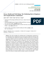 Jain, Giga, Cooper - 2013 - Stress, Health and Well-being the Mediating Role of Employee and Organizational Commitment